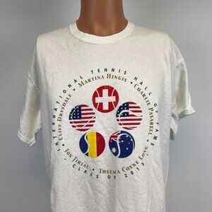 National Tennis Hall Of Fame 2013 Class Double Sided T Shirt Martina Hingis L